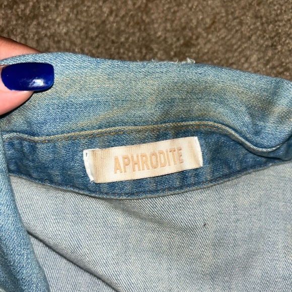 Aphrodite Distressed Denim Longline Shirt Dress size 2XL(16P) - Picture 2 of 5